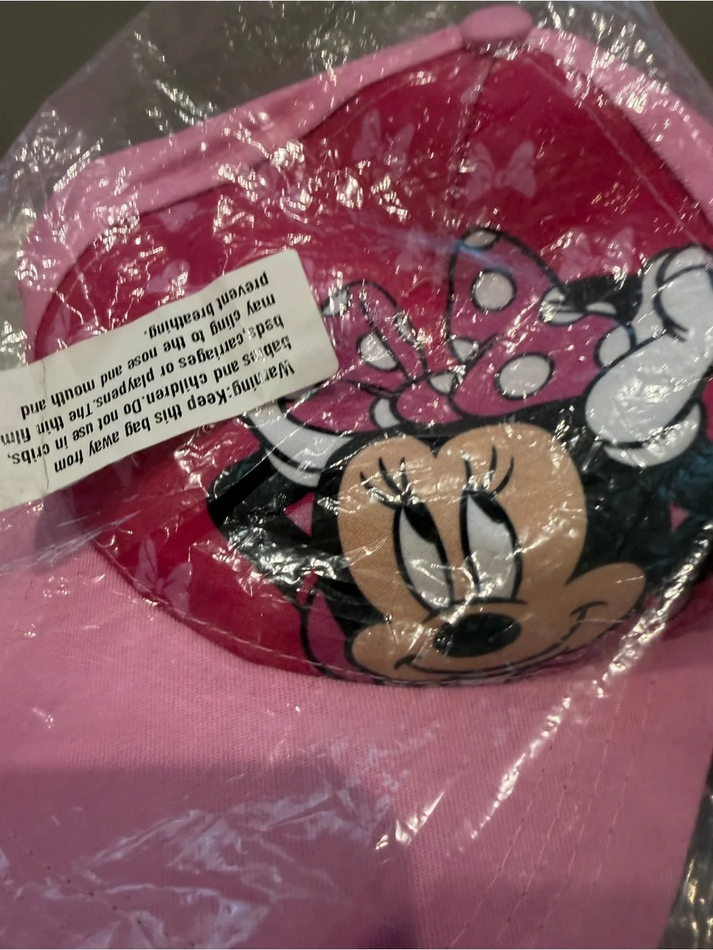 NWT Disney Pink Minnie Mouse Girls Kids Baseball Cap - Pink and Magenta Bow
